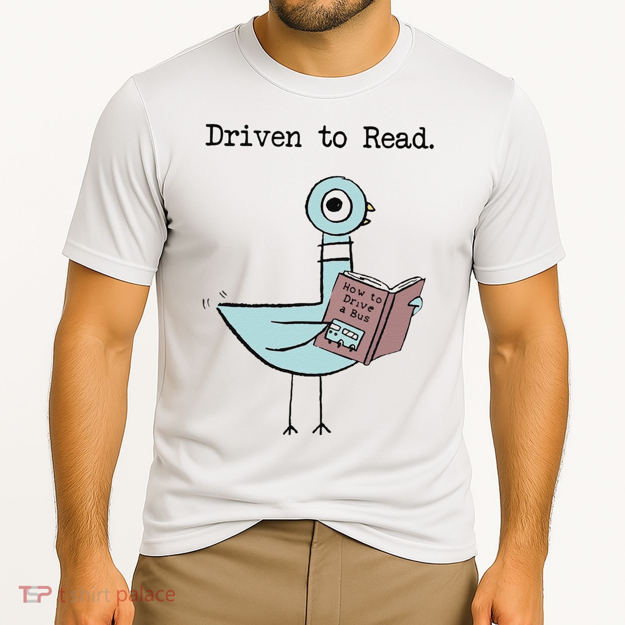 Funny Driven To Read Pigeon Library Reading Books Reader Funny Cooling Performance Crew T-Shirt