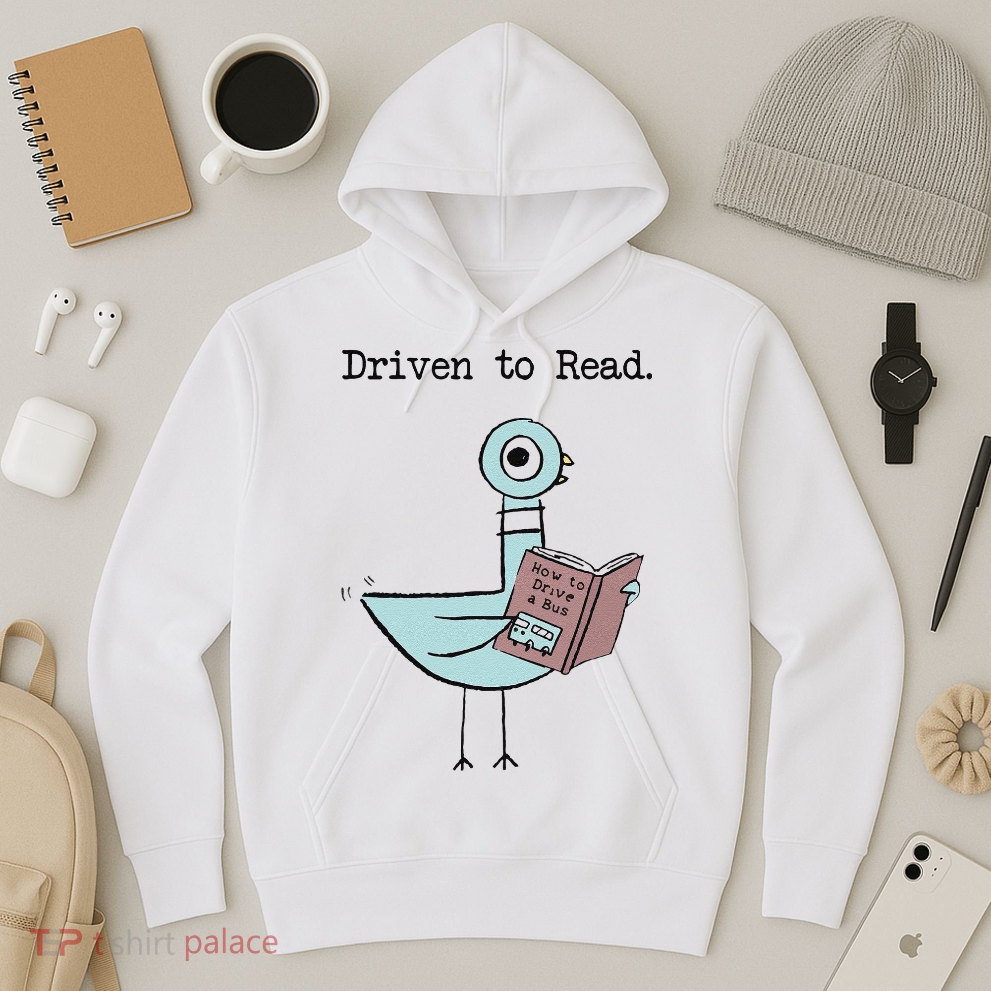 Funny Driven To Read Pigeon Library Reading Books Reader Funny Hoodie