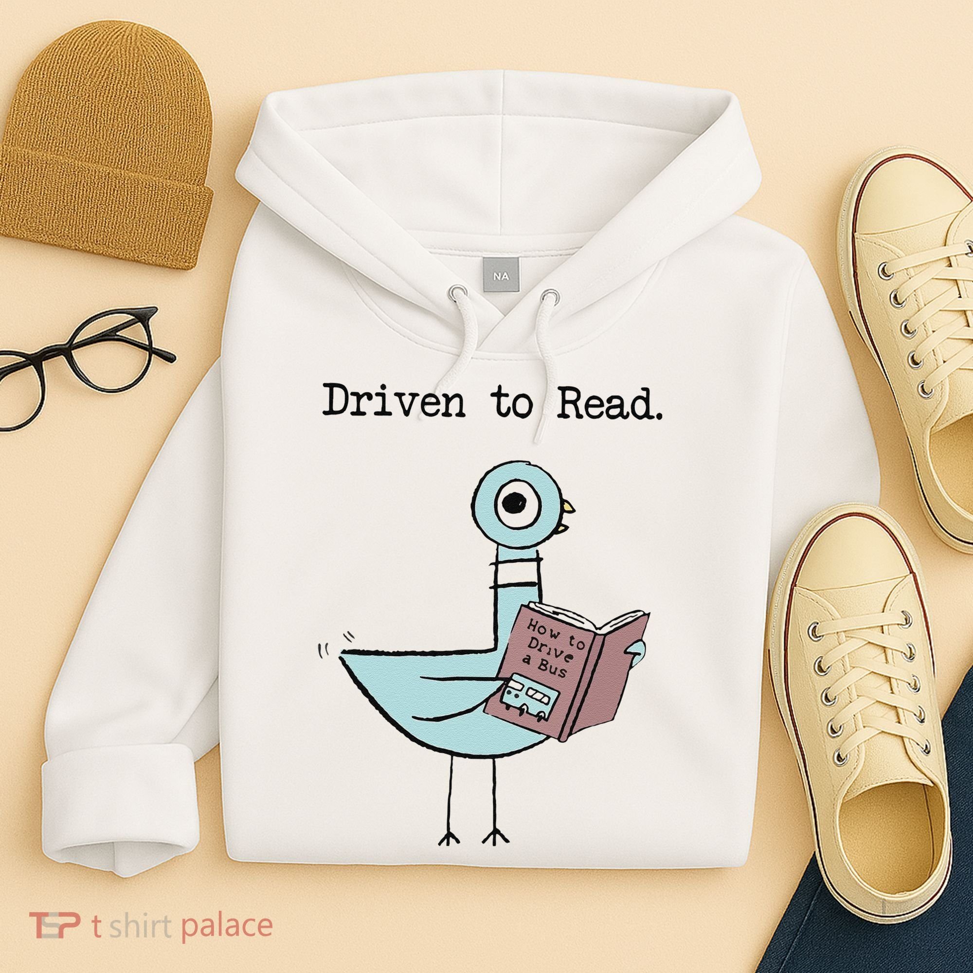 Funny Driven To Read Pigeon Library Reading Books Reader Funny Hoodie