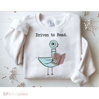 Funny Driven To Read Pigeon Library Reading Books Reader Funny Sweatshirt thumb 2