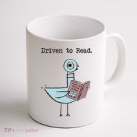 Funny Driven To Read Pigeon Library Reading Books Reader Funny Coffee Mug thumb 1