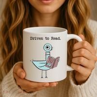 Funny Driven To Read Pigeon Library Reading Books Reader Funny Coffee Mug thumb 3