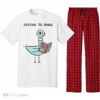 Funny Driven To Read Pigeon Library Reading Books Reader Funny Pajama Set thumb 0