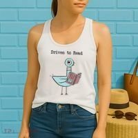 Funny Driven To Read Pigeon Library Reading Books Reader Funny Women's Tank Top thumb 2