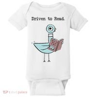 Funny Driven To Read Pigeon Library Reading Books Reader Funny Baby Bodysuit thumb 0