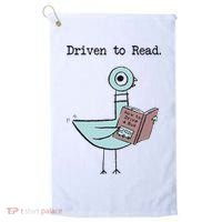Funny Driven To Read Pigeon Library Reading Books Reader Funny Golf Towel thumb 0