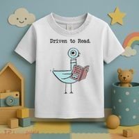 Funny Driven To Read Pigeon Library Reading Books Reader Funny Toddler T-Shirt thumb 3