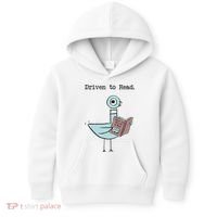 Funny Driven To Read Pigeon Library Reading Books Reader Funny Kids Hoodie thumb 0