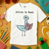 Funny Driven To Read Pigeon Library Reading Books Reader Funny Kids T-Shirt thumb 3
