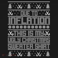 Funny Due To Inflation This Is My Ugly Christmas Sweater Women's Hoodie thumb 2