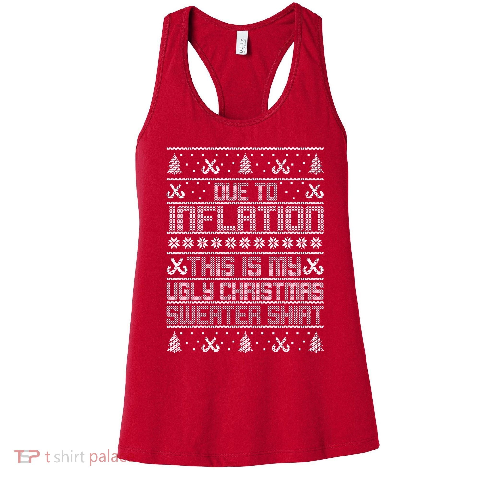 Funny Due To Inflation This Is My Ugly Christmas Sweater Women's Tank Top