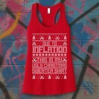 Funny Due To Inflation This Is My Ugly Christmas Sweater Women's Tank Top thumb 3