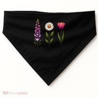 Foxglove Daisy Tulip Floral USA-Made Doggie Bandana thumb 0