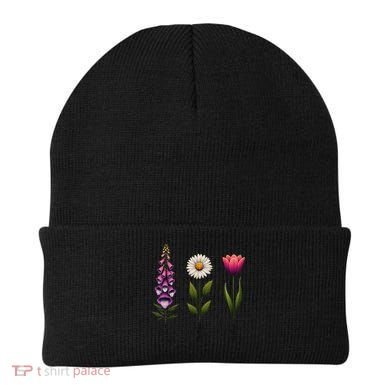 Foxglove Daisy Tulip Floral Beanie