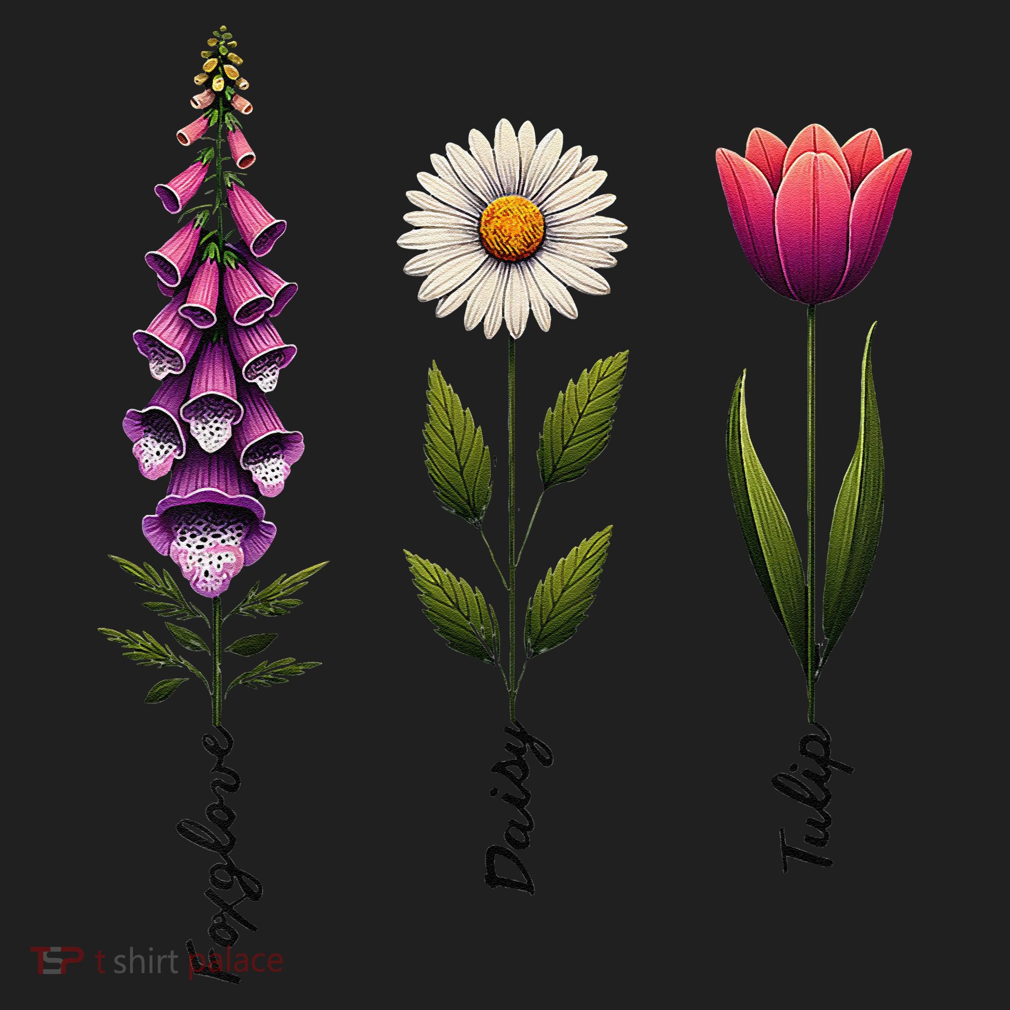 Foxglove Daisy Tulip Floral Beanie