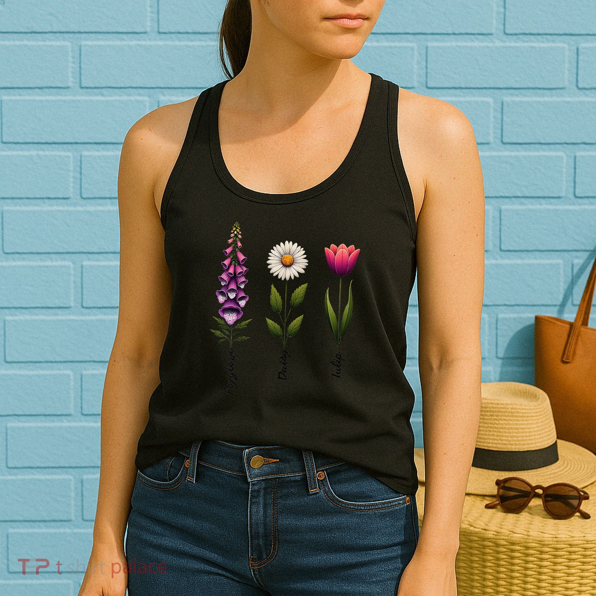 Foxglove Daisy Tulip Floral Women's Tank Top