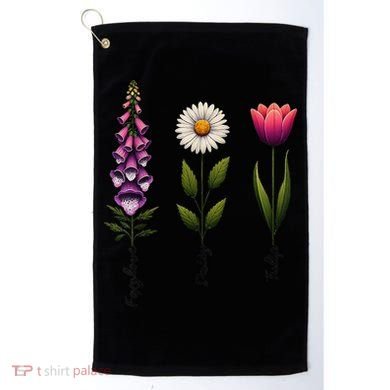 Foxglove Daisy Tulip Floral Golf Towel