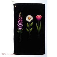 Foxglove Daisy Tulip Floral Golf Towel thumb 0