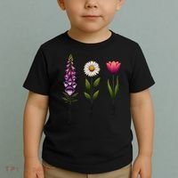 Foxglove Daisy Tulip Floral Toddler T-Shirt thumb 2