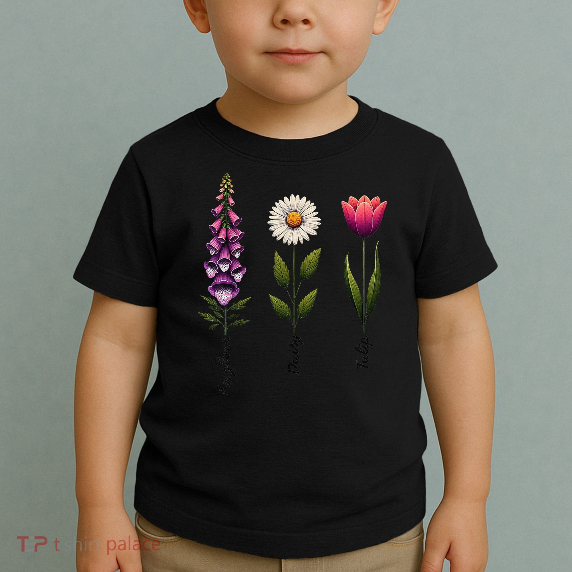 Foxglove Daisy Tulip Floral Toddler T-Shirt