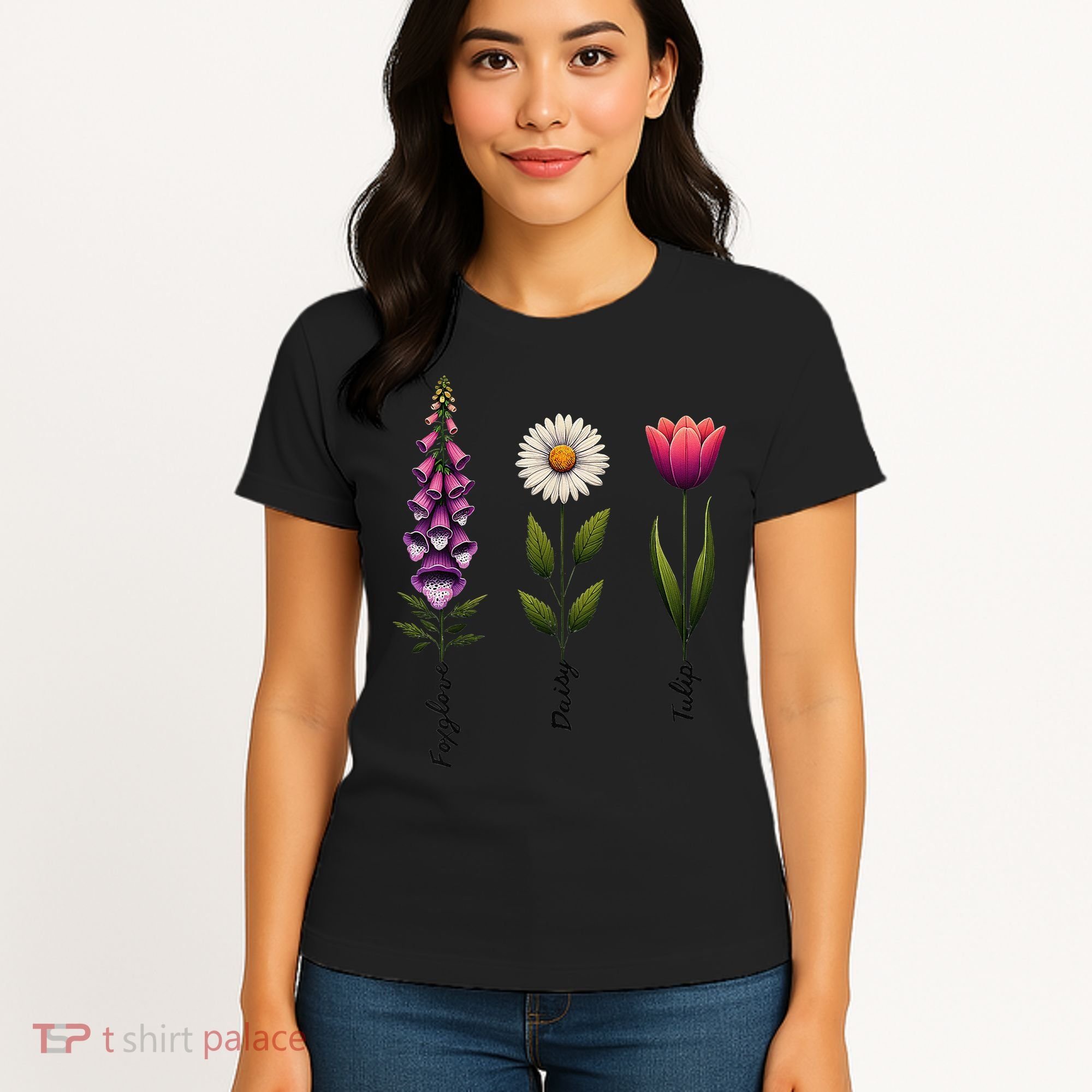 Foxglove Daisy Tulip Floral Women's T-Shirt