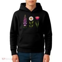 Foxglove Daisy Tulip Floral Kids Hoodie thumb 4