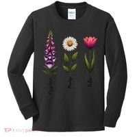 Foxglove Daisy Tulip Floral Kids Long Sleeve Shirt thumb 0