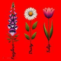 Foxglove Daisy Tulip Floral Santa Hat thumb 1
