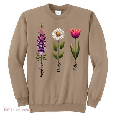 Foxglove Daisy Tulip Floral Sweatshirt
