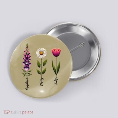 Foxglove Daisy Tulip Floral Button