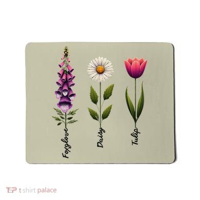 Foxglove Daisy Tulip Floral Mousepad