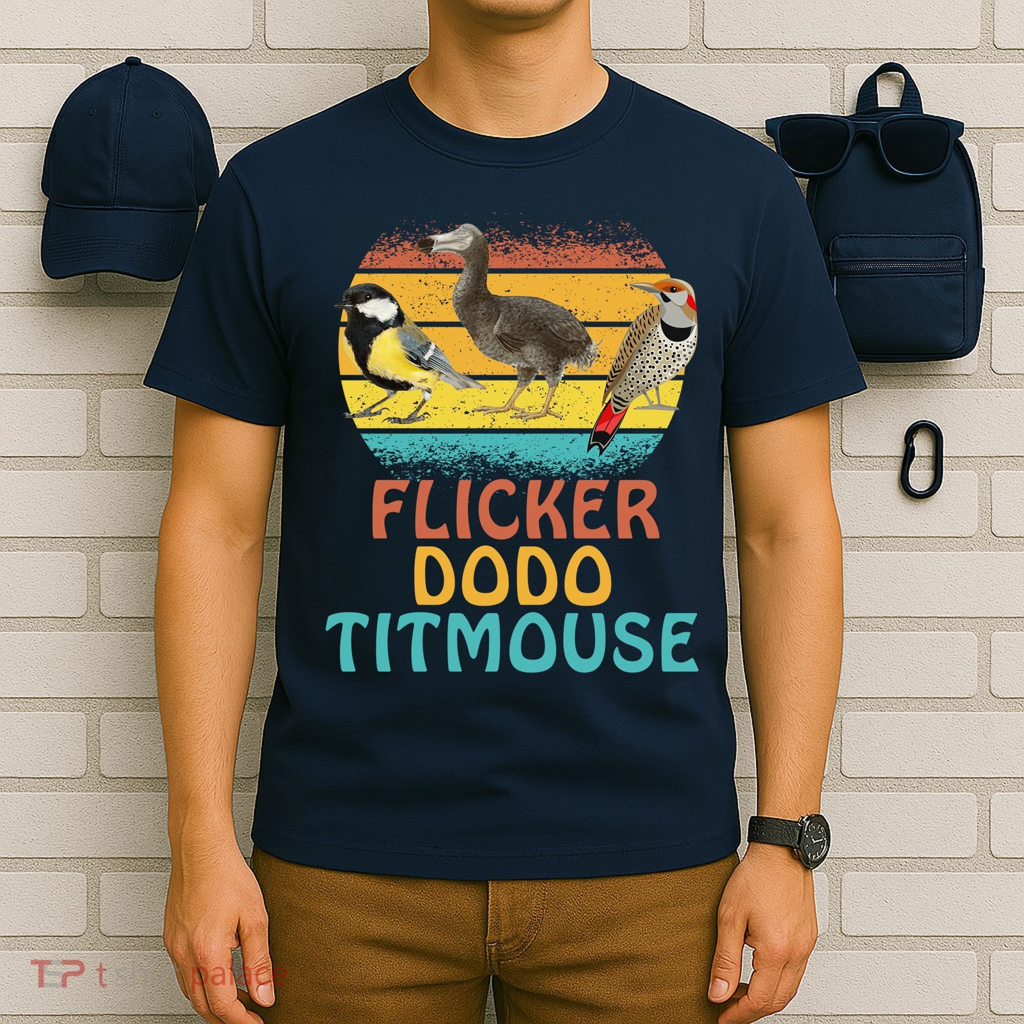 Flicker Dodo Titmouse Bird Watch Nature Lover T-Shirt