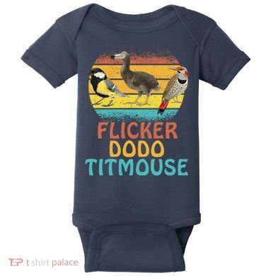 Flicker Dodo Titmouse Bird Watch Nature Lover Baby Bodysuit