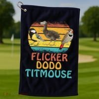 Flicker Dodo Titmouse Bird Watch Nature Lover Golf Towel thumb 1