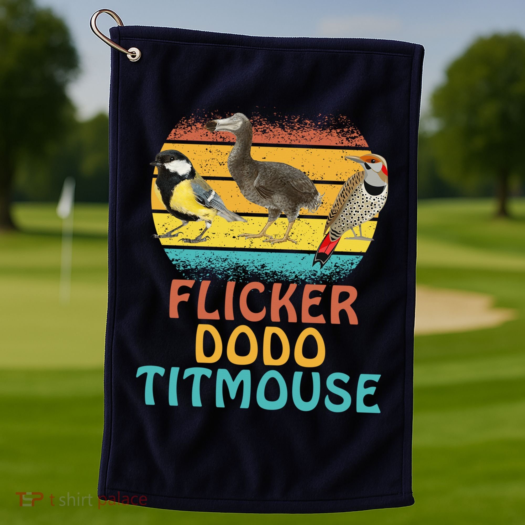 Flicker Dodo Titmouse Bird Watch Nature Lover Golf Towel