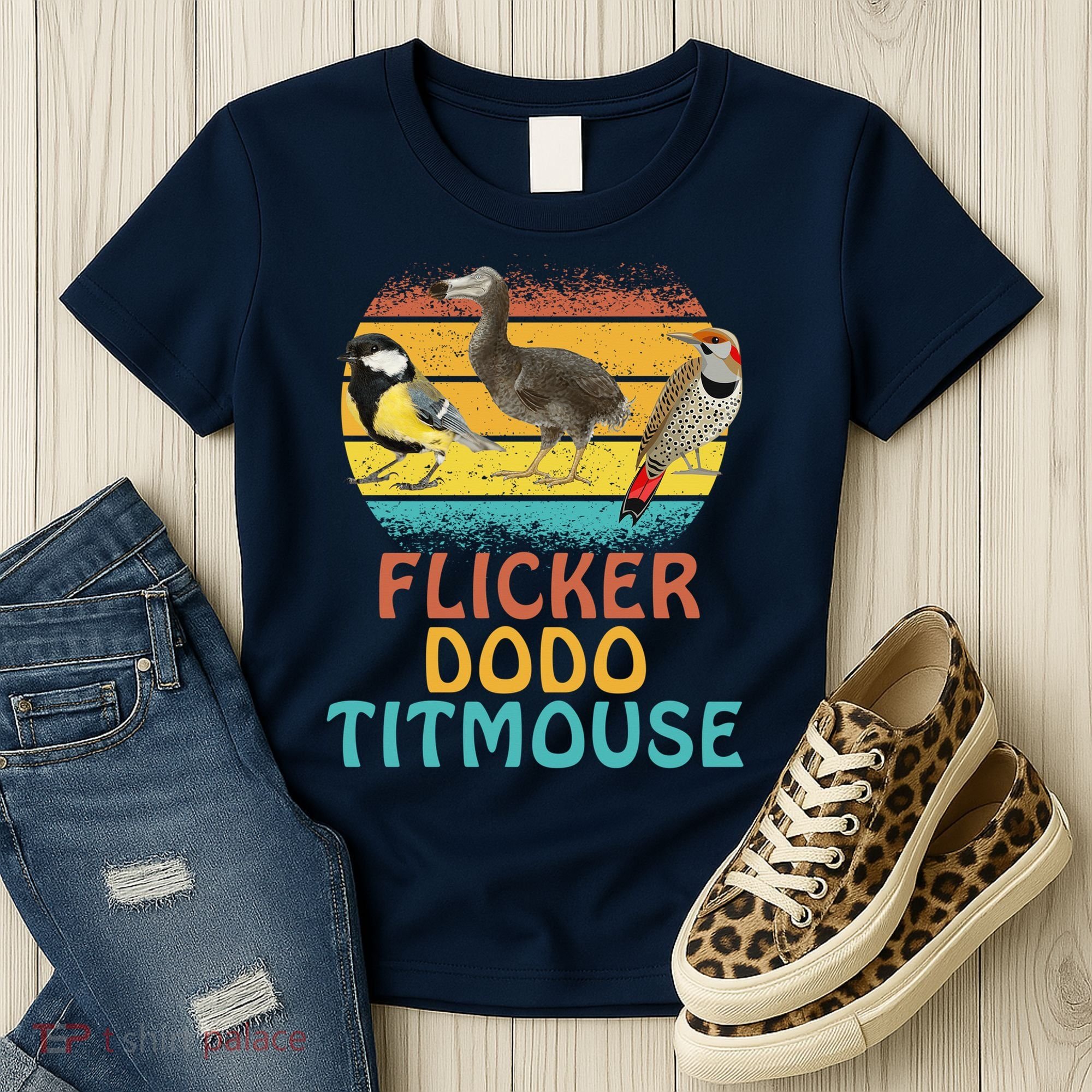 Flicker Dodo Titmouse Bird Watch Nature Lover Women's T-Shirt
