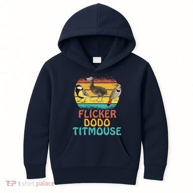 Flicker Dodo Titmouse Bird Watch Nature Lover Kids Hoodie
