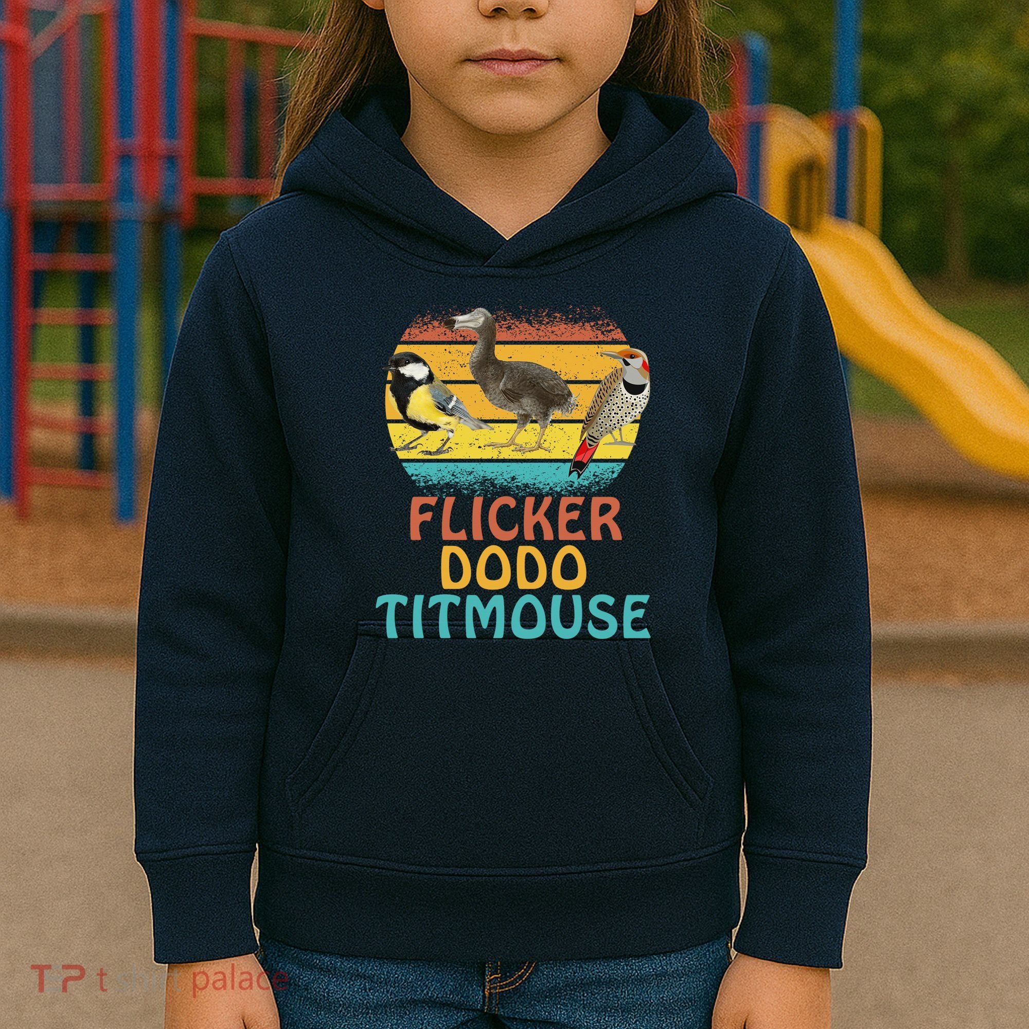 Flicker Dodo Titmouse Bird Watch Nature Lover Kids Hoodie