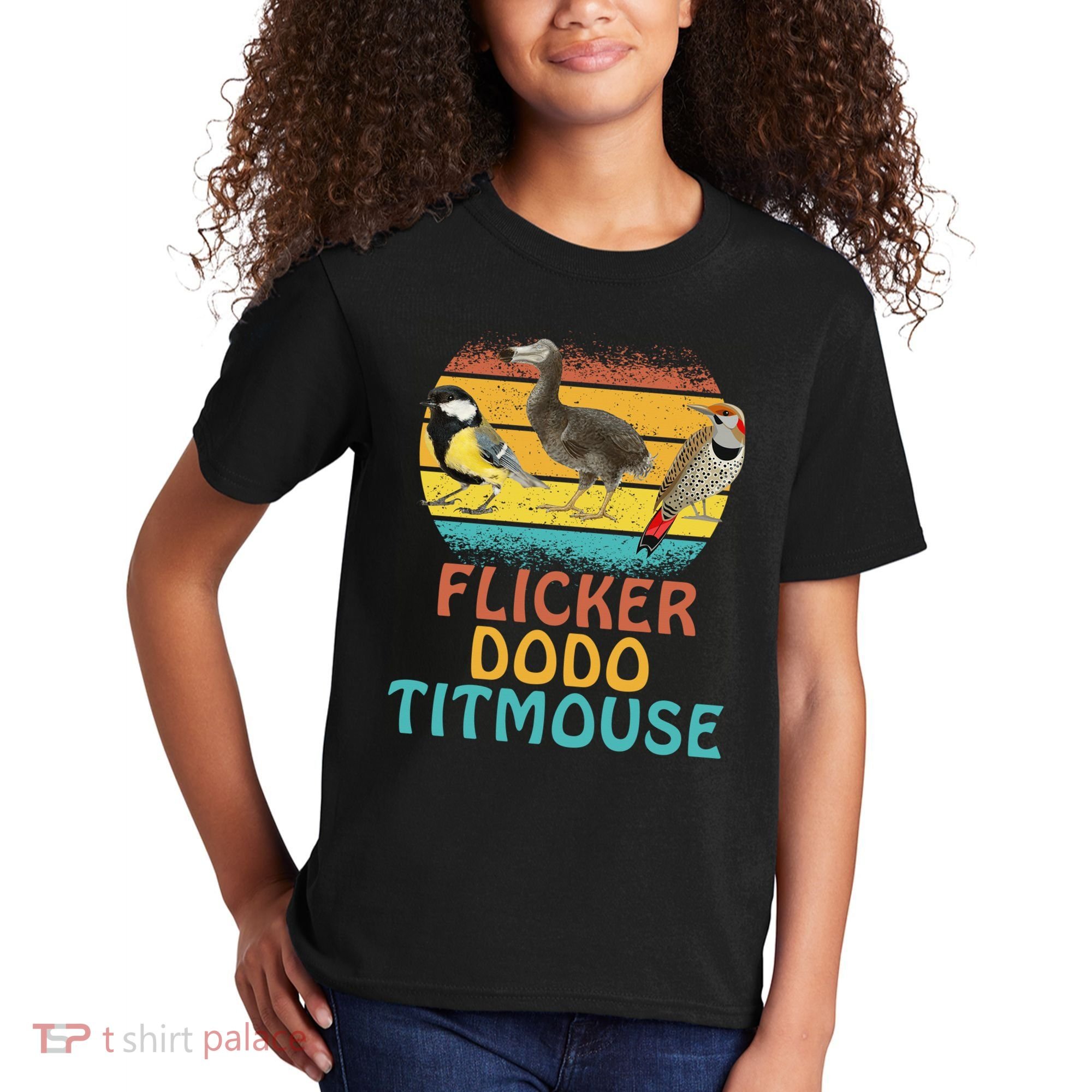 Flicker Dodo Titmouse Bird Watch Nature Lover Kids T-Shirt