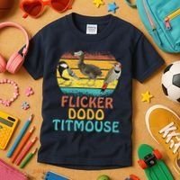 Flicker Dodo Titmouse Bird Watch Nature Lover Kids T-Shirt thumb 3