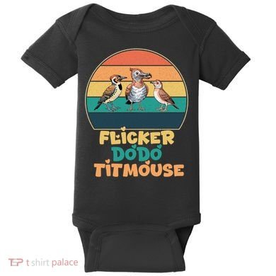 Flicker Dodo Titmouse Bird Watch Nature Lover Baby Bodysuit