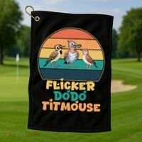 Flicker Dodo Titmouse Bird Watch Nature Lover Golf Towel thumb 1