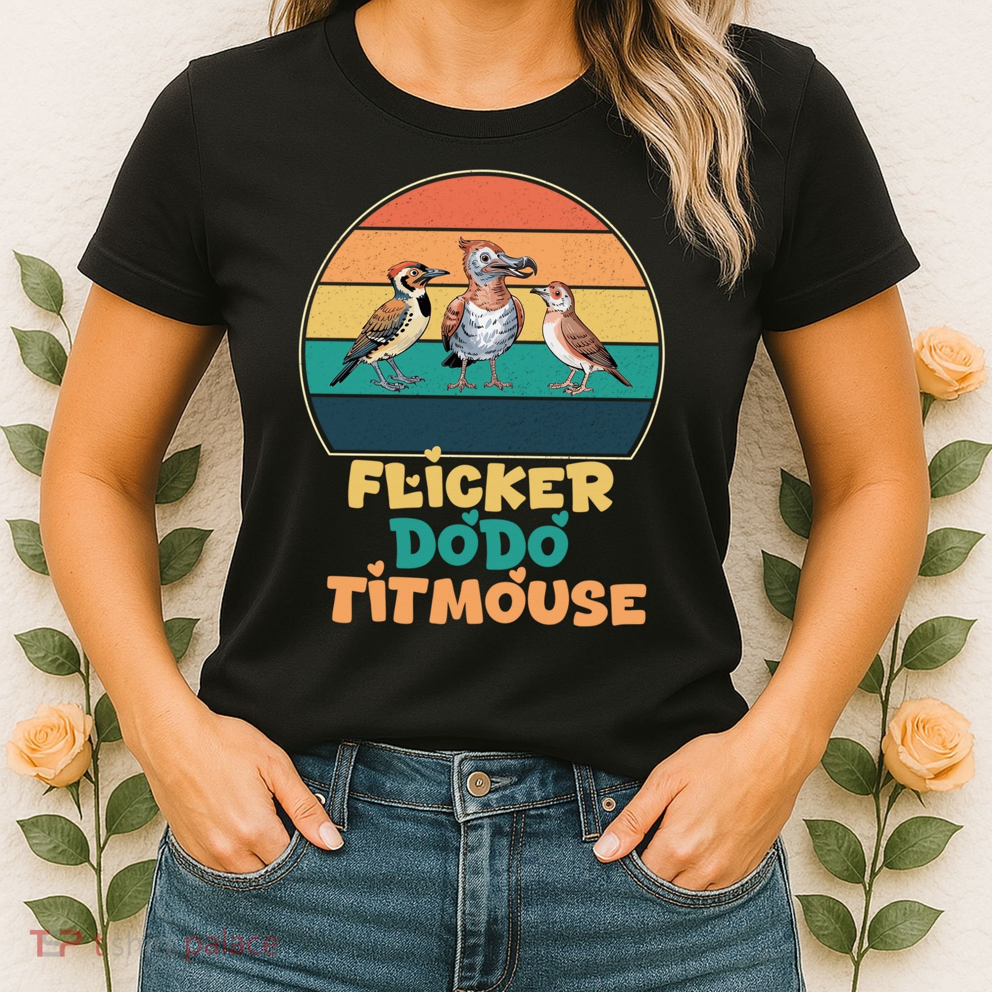 Flicker Dodo Titmouse Bird Watch Nature Lover Women's T-Shirt