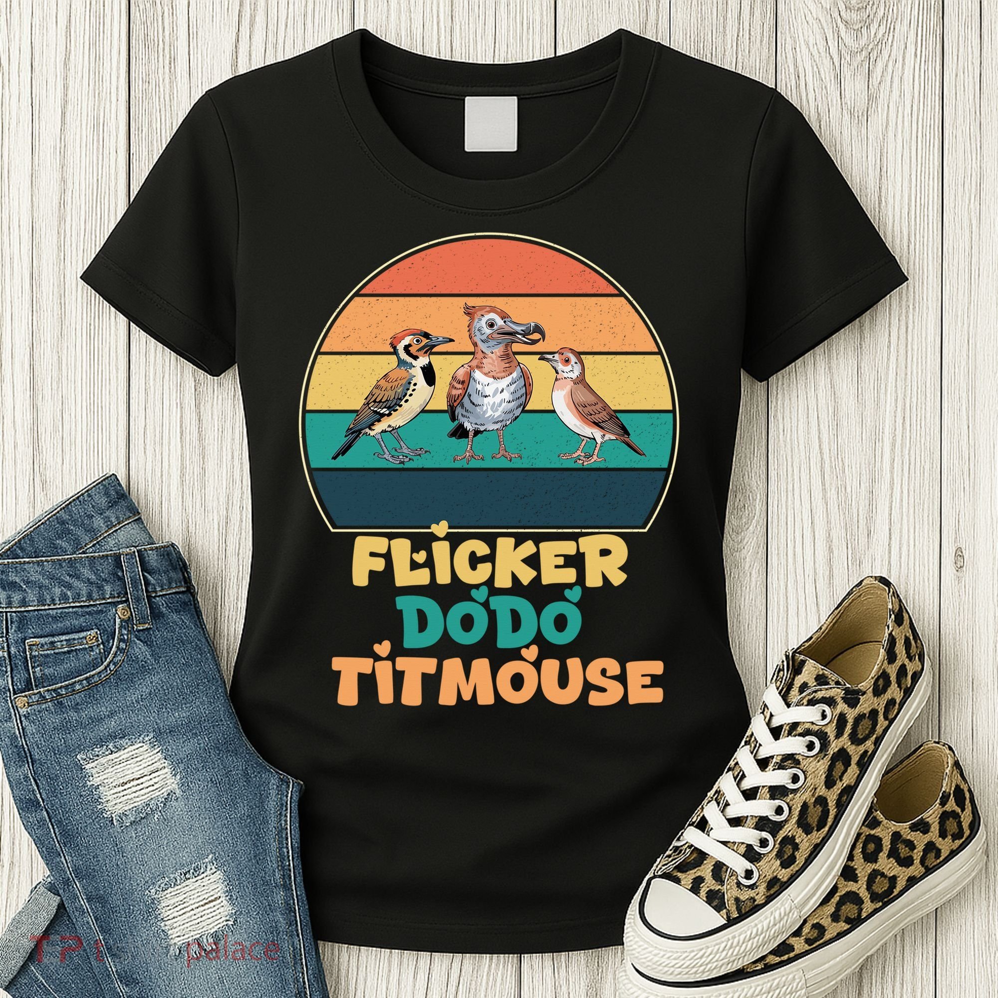 Flicker Dodo Titmouse Bird Watch Nature Lover Women's T-Shirt