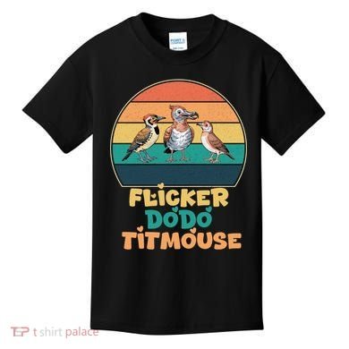Flicker Dodo Titmouse Bird Watch Nature Lover Kids T-Shirt