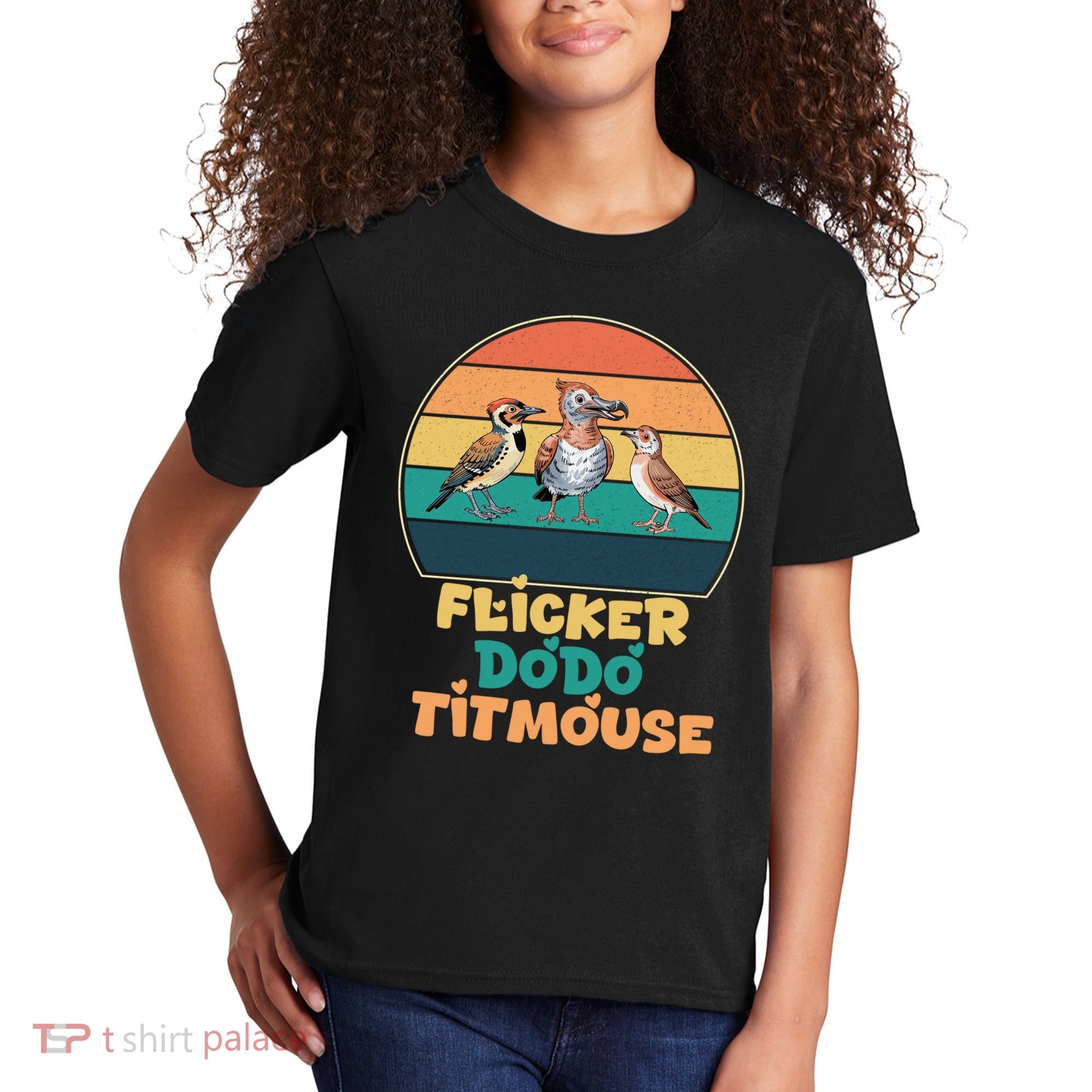 Flicker Dodo Titmouse Bird Watch Nature Lover Kids T-Shirt