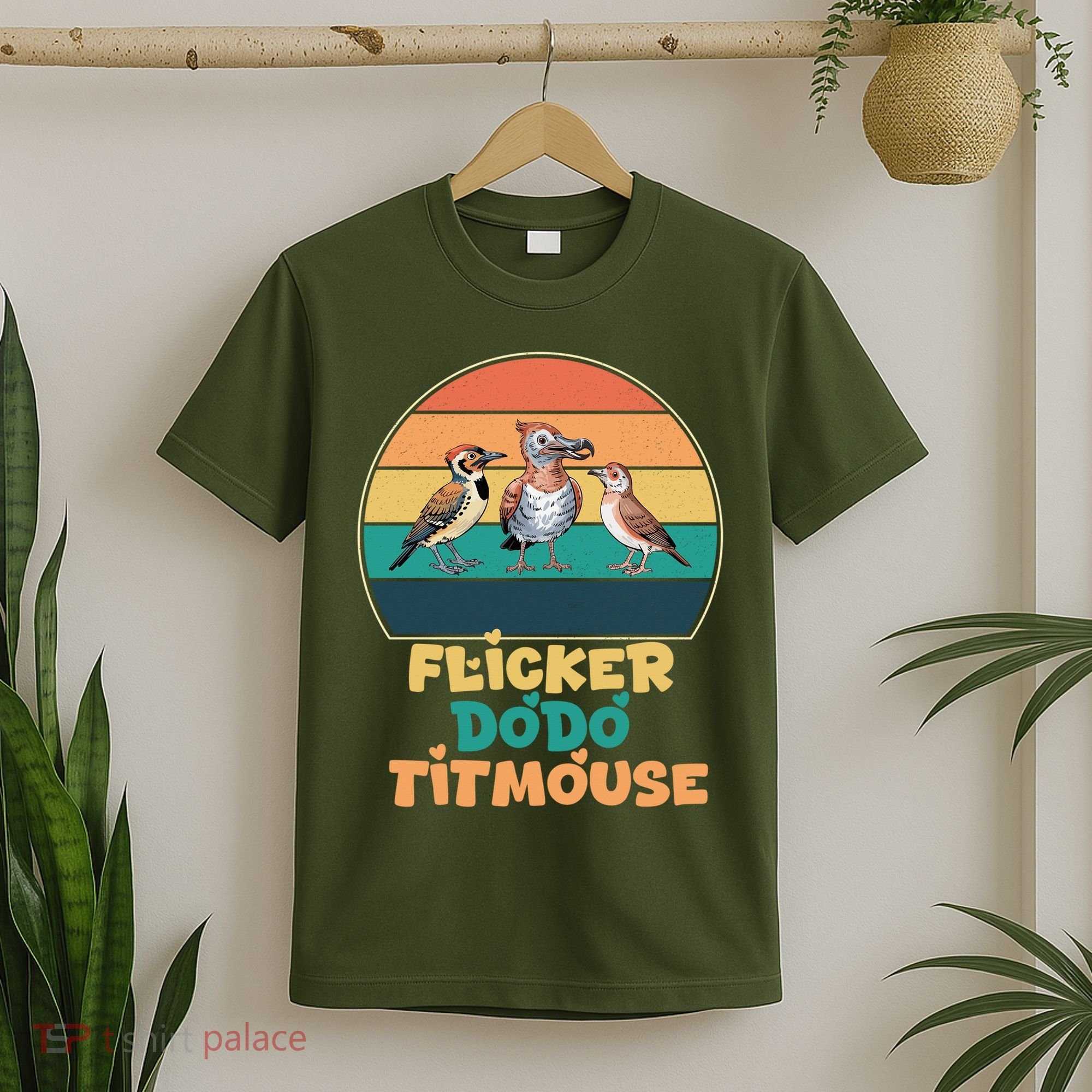 Flicker Dodo Titmouse Bird Watch Nature Lover T-Shirt