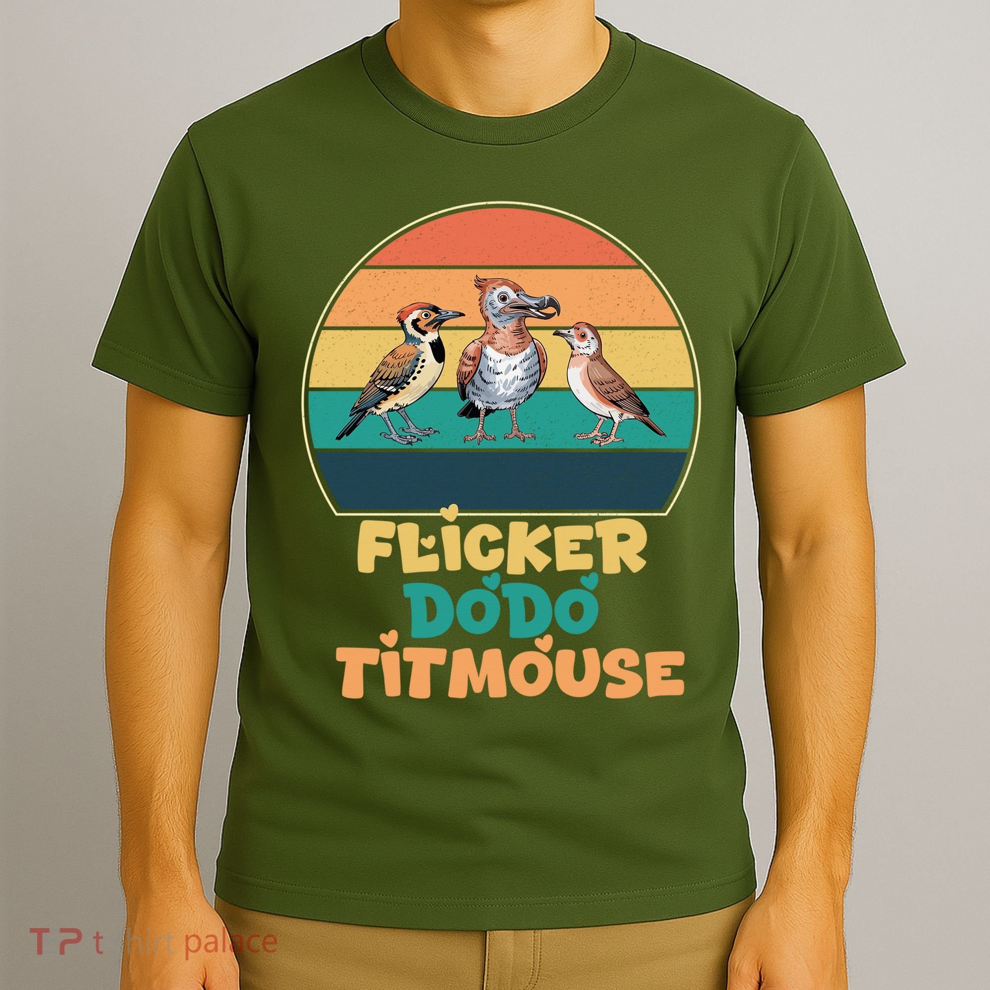 Flicker Dodo Titmouse Bird Watch Nature Lover T-Shirt
