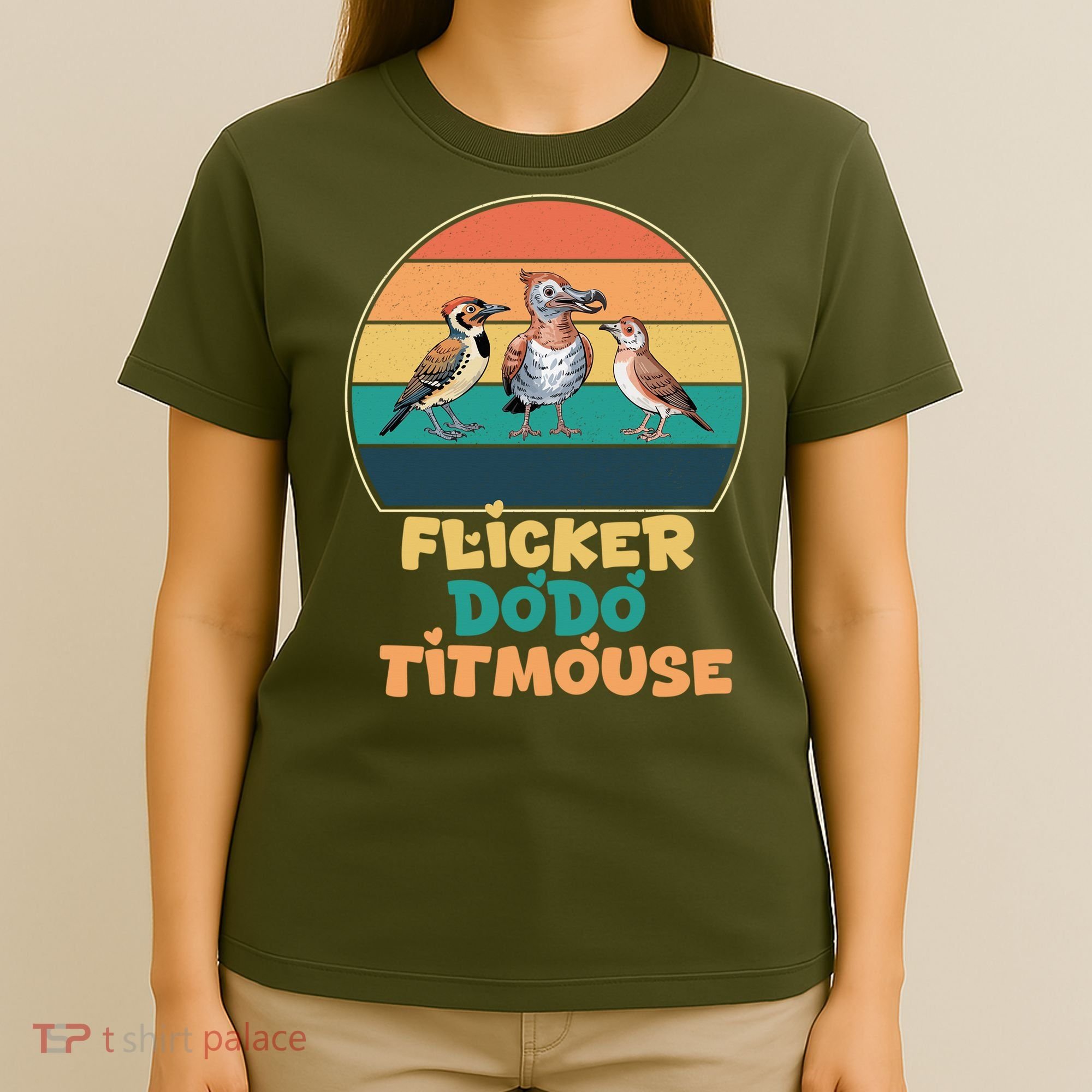 Flicker Dodo Titmouse Bird Watch Nature Lover T-Shirt