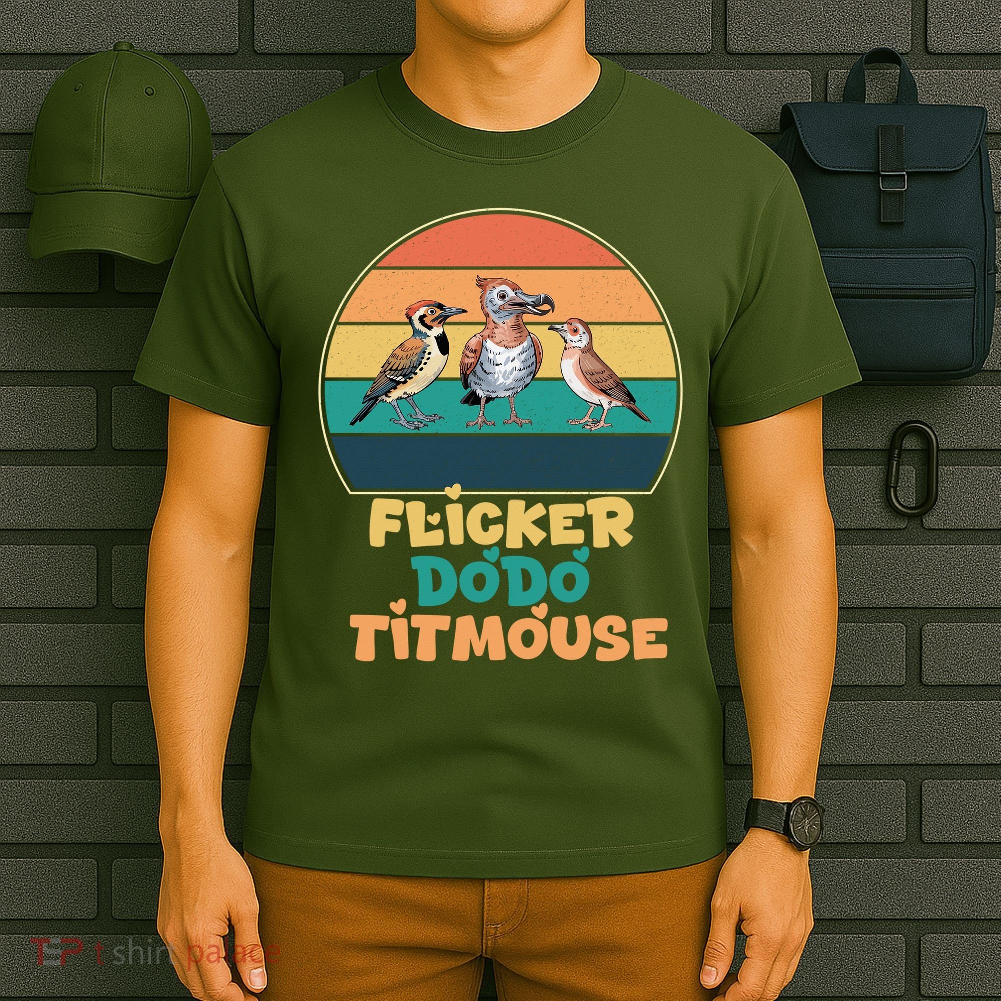 Flicker Dodo Titmouse Bird Watch Nature Lover T-Shirt